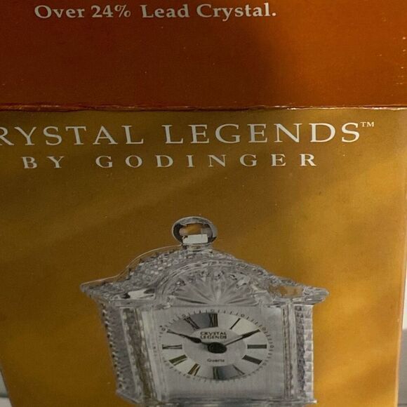 Crystal Legends By Godinger Clear Crown Grandfather Shelf Clock OS - Picture 10 of 10